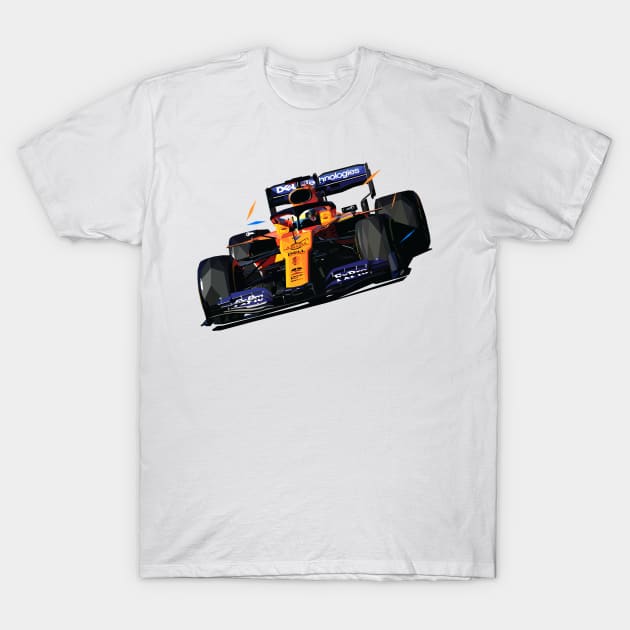 Lando Norris F1 Car T-Shirt by pxl_g